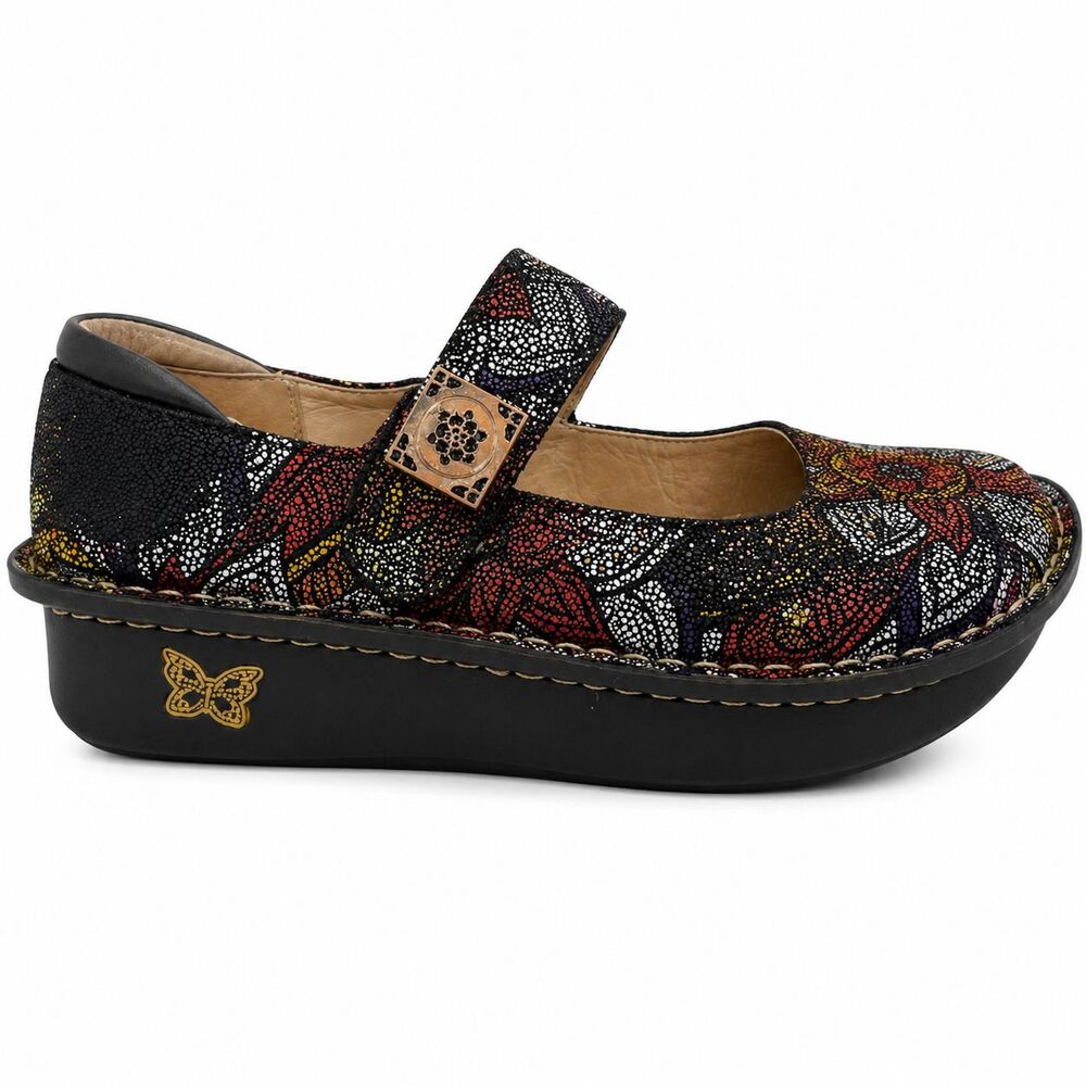 Alegria Mary Jane Paloma Women's 37 EU Floral Comfort Shoes Artsy Teacher Nurse